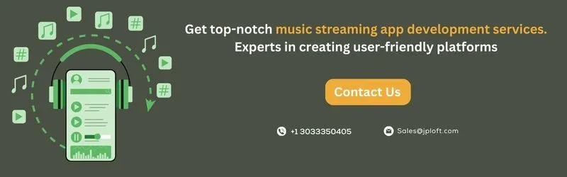 Music streaming app development CTA