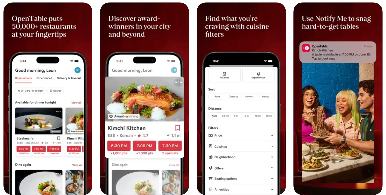 Best Restaurant App: Open Table