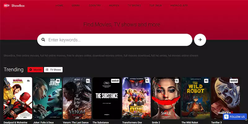 Showbox alternative of 123movies 